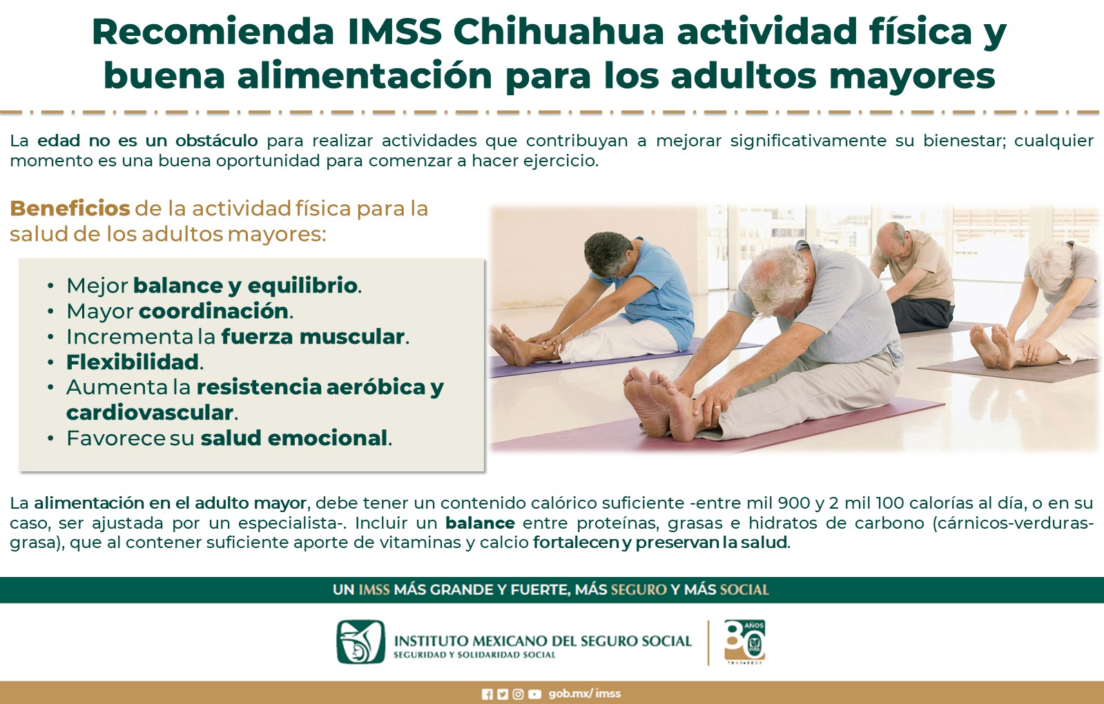 ACTIVACIÓN FÍSICA Y BUENA ALIMENTACIÓN; Recomienda IMSS Chihuahua para  adultos 👉 Local 👉️ En Blanco y Negro