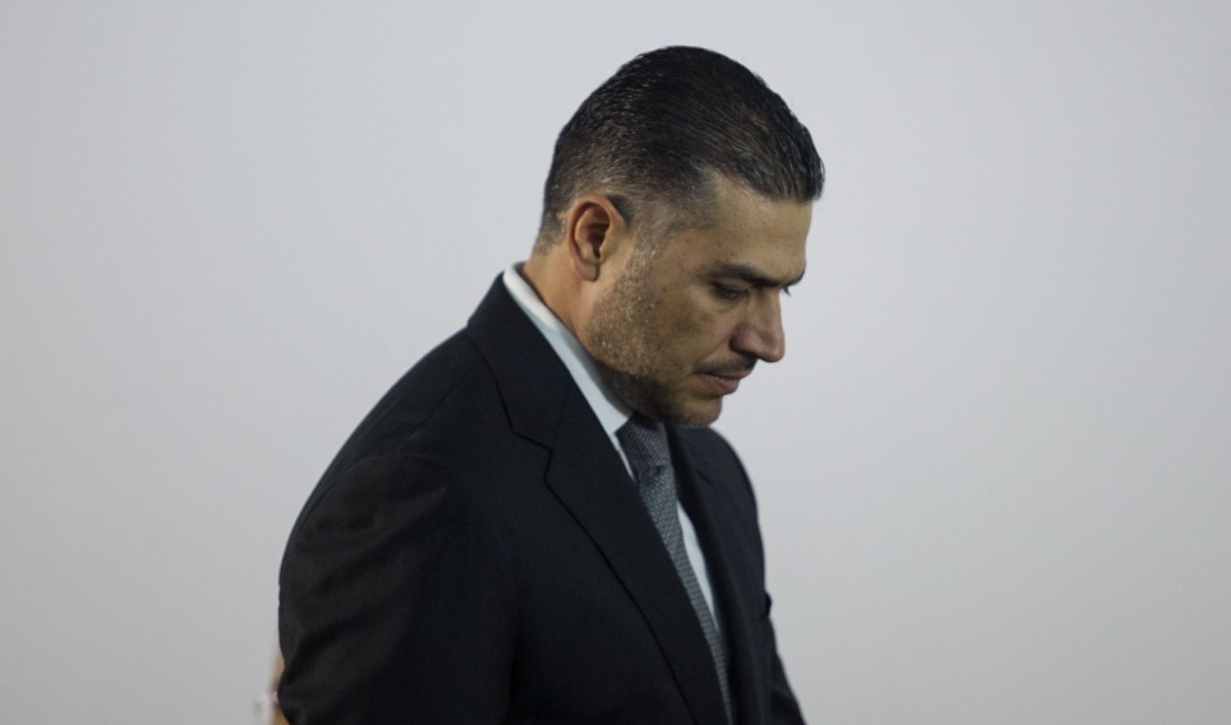 CIUDAD DE MÉXICO, 02NOVIEMBRE2025.- Omar García Harfuch,  Ricardo Trevilla Trejo, secretario defensa Nacional durante la conferencia del gabinete de seguridad para hablar sobre el asesinato de Carlos Manzo, alcalde de Uruapan Michoacán.
FOTO: ANDREA MURCIA /CUARTOSCURO.COM