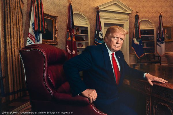 “President Donald J. Trump for Time Magazine in 2019” by Pari Dukovic, inkjet print, June 17, 2019 (printed 2020). National Portrait Gallery, Smithsonian Institution. Copyright 2019 Pari Dukovic.    President Donald J. Trump for Time Magazine in 2019